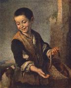 MURILLO, Bartolome Esteban Boy with a Dog sgh Sweden oil painting reproduction